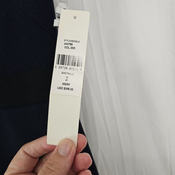 ML Monique Lhuillier NWT MSRP $395 Ruffled Deep V-neck Crepe Gown Size 2 - Picture 7 of 11